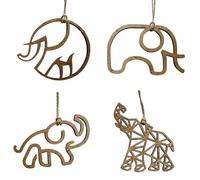 Bosiyrggrl Pendentif Carte Postale Éléphant Décoration de Pendentif en Bois Pendentif D'Amitié Éléphant