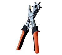 Bosiyrggrl Pince à Perforer Ovale de 250 Mm, Outil pour Perforer le Cuir, avec 6 Tailles Différentes, Idéal pour les Projets de Bricolage et D'Artisanat à