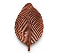 Bosiyrggrl Plateau à Dîner, Adapté Aux Repas, Salades et Pain, Plateau à Feuilles Fait Main, (Nervures de Feuilles Larges)