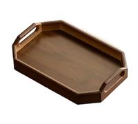Bosiyrggrl Plateau de Rangement en Bambou et en Bois de Luxe pour Salon, Léger, Style Chinois Rétro, Assiette à Fruits pour Thé Infusé à Sec, Bois Commercial.