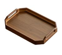 Bosiyrggrl Plateau de Rangement pour Thé Infusé en Bambou de Luxe, Léger, Style Rétro Chinois, Moyen, pour Salon, Assiette à Fruits Commerciale en Bois.