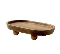 Bosiyrggrl Plateau en Bois pour Gâteau, Assiette à Dessert, Restaurant, Maison, Plateau en Bois, Ornements D'Aromathérapie, Plateau de Décoration de Vase, Ovale