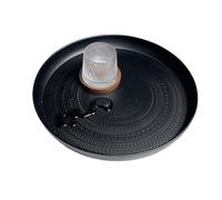 Bosiyrggrl Plateau Rond, Plateau de Service de 13 Pouces, Plateau Décoratif de Luxe, Plateau de Table Basse, Plateau à, Installation Facile, Facile à Utiliser Noir