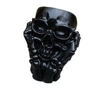 Bosiyrggrl Pot de Fleur en Forme de Crâne en Résine, Pots de Plantes Uniques, Vase Squelette, Pot de Jardinière en Forme de, Décoration de Maison, Décorations d'halloween Noir