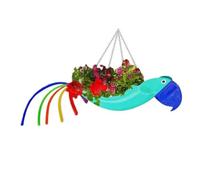 Bosiyrggrl Pot de Fleur en Métal Exquis en Forme D'Oiseau Volant Pot de Fleur de Perroquet Coloré Jardinière Suspendue Pot de Fleur Décoratif de Jardin, L, D