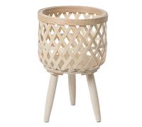 Bosiyrggrl Pot de Fleurs en Rotin Fait Main Boho, Jardinière Tissée, Style Moderne du Milieu du Siècle pour la Décoration Intérieure, Conteneurs D'Affichage.