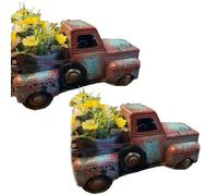 Bosiyrggrl Pots de Fleurs de Camion Rétro au Rebut, Fleurs et Plantes Succulentes, Ornements Artisanaux en Résine en Pot