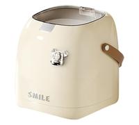 Bosiyrggrl Poubelle Anti-Poussière avec Couvercle - Design Élégant à Bouton-Poussoir, Multifonctionnelle, avec Télécommande et Porte-Tissus pour Chambre à Coucher et Salon, Couleur Crème.