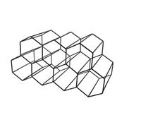 Bosiyrggrl Rangement à Vin Hexagone Moderne en Métal Design en Nid d'abeille pour Le Stockage de Bouteilles de Vin Support de Table pour 9 Bouteilles A
