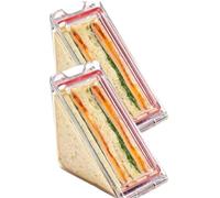 Bosiyrggrl Récipient à Sandwich Triangulaire Récipient à Sandwich en Plastique Transparent Triangulaire avec Couvercle Récipients à Emporter pour Fromage 2 Pièces