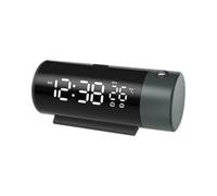 Bosiyrggrl Réveil Numérique à Projection, Horloge Électronique Rechargeable par USB avec Projecteur Rotatif à 180°, Variateur de Luminosité à 4 Niveaux