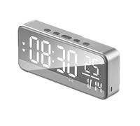 Bosiyrggrl Réveil Sonore Intelligent LED Réveil Musical Horloge de Bureau Murale Réveil Étudiant Affichage de la Température Gris Foncé