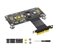 Bosiyrggrl Riser Card M.2 M-Key NVME SSD vers PCIe X4 Câble D'Extension avec Ventilateur de Refroidissement RGB LED Coussin Magnétique pour 2230-2280 NVME SSD A
