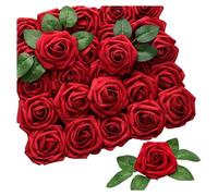 Bosiyrggrl Roses Artificielles Fleurs Artificielles à la Recherche de Roses Bouquets de Mariage, D PE 25 Pièces