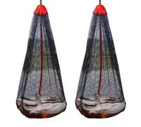 Bosiyrggrl Sac de Filet de Pêche Pliable, Filet de Pêche Épais, Petite à L'Embouchure, Fond Plat, Rangement de Protection, 2 Mètres de Long