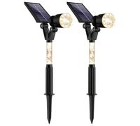 Bosiyrggrl Spots Solaires Extérieurs Imperméables, Spots Solaires Éclairage Paysager pour L'Extérieur, Appliques Murales de Projecteurs Solaires, Paquet de 2