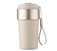 Bosiyrggrl Stainless Steel Coffee Mug Large Mouth Cup Thermal Insulation Water Bottle White