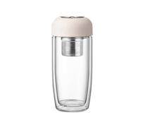 Bosiyrggrl Tasses en Verre Anti-Brûlure Double Épaisseur pour Bureau, Séparation Magnétique du Thé, de Bac à Thé, Tasse Étanche et Étanche 400 ML, A