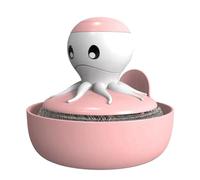 Bosiyrggrl Tête de Brosse Remplaçable en d'acier de Poulpe, Outils de Nettoyage Ménager, Brosse à Pot, Rose