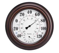 Bosiyrggrl Thermomètre-Hygromètre Extérieur/Intérieur, Grand Écran Analogique Mural de 25 cm (10 Pouces) pour la Mesure de la Température et de L'Humidité