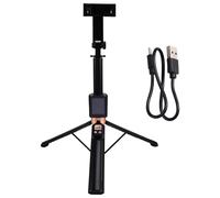 Bosiyrggrl Trépied Télescopique Portable à Hauteur Réglable, Base Stable, Rotation à 360°, Perche à Selfie, Support de Diffusion en Direct, Combinaison 1