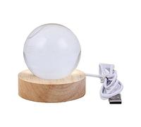 Bosiyrggrl Veilleuse Boule de Cristal avec Base LED Lampe de Table ÉToiles Lumineuses Galaxy USB Alimentation Chaude Veilleuse SystèMe Solaire pour Enfant