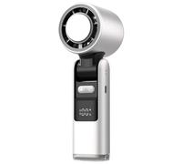 Bosiyrggrl Ventilateur Portatif de Poche à Chargement USB avec 100 Vitesses Réglables, Affichage Numérique, Design Pliable, Haute Vitesse, avec Éclairage Nocturne, Couleur Blanche.