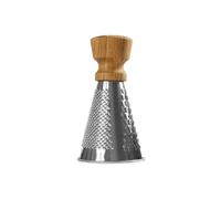 Boska 320115 Mini-râpe de table 'Chêne' en acier inoxydable et bois de chêne, Ø 8,5 x 15 cm, argenté