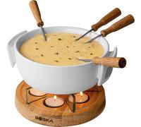 Boska Appareil à fondue Twinkle - Set à Fondue ignifuge - Bougies - Compatible au micro-ondes - Inc. fourchettes - Blanc - 1,6 L Contenu
