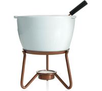 Boska Chocowares Choco Fondue Marie Schokoladenfondue-Set, 6-tlg., Schokofondue, Schokoladenfondue, Fonduetopf, Edelstahl / Keramik, Weiß / Kupfer, Ø 14 cm, 320400