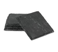 Boska dessous de plat ardoise / aspect branché et quatre pièces / ardoise / noir / 100 x 100 x 9 mm