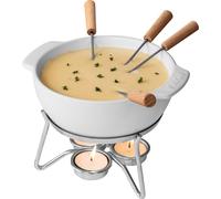 Boska Käsefondue-Set Party, Fondue Set, Käse Fondue, mit 4 Gabeln, Keramik, Weiss, 750 ml, 853548