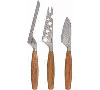 Boska Käsemesser-Set Oslo+ 3-tlg., Edelstahl, Eichenholz, Silberfarben, Braun, 320365