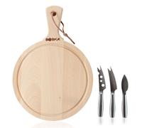 Boska Käseset Amigo, 4er Set, Käse, Küchenhelfer, Messerset, Käsemesser, Edelstahl / Buchenholz, 358204