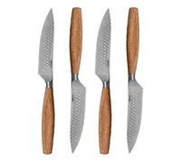 BOSKA Lot de Couteaux à steak Oslo+ - 4 Pièces - Acier inoxydable - Pour la viande (végétarienne) - Antiadhésif - Bois de chêne européen