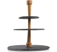 Boska Party Tower / Servir du fromage, des tapas ou des snacks / trois niveaux / Ardoise / Noir / Marron / 330 x 300 x 300 mm