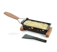 Boska Partyclette® ToGo Oslo/Set à raclette/Pratique à apporter/Spatule compris/Noir/Brun / 32,4 x 8,7 x 11,4 cm
