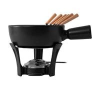 Boska Set à Fondue Nero/Caquelon de fondue avec 6 fourchettes/Support en fonte/Caquelon lavable au lave-vaisselle/Noir / 1 L