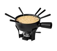 Boska Set à Fondue Nero/Caquelon de fondue avec 6 fourchettes/Support en fonte/Caquelon lavable au lave-vaisselle/Noir / 1 L