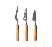 BOSKA Set de couteaux à fromage Amigo Small Set de 3 petits couteaux/Couteau à fromage pour tout type de fromage/Manche ergonomique/Acier inoxydable haute qualité/Bois de hêtre/Antiadhésif