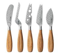BOSKA Set de couteaux à fromage Oslo+ Small 5 couteaux à fromage/Pour tous les types de fromage sur un plateau de fromages/Design élégant et compact/Motif diamant unique