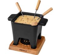 Boska Tapas Fondue Nero L - Fondue au fromage - Petit service à fondue - Pour fondue au fromage et sauces - Avec bougie chauffe-plat - Lavable au lave-vaisselle - 600 ml - Pour 3 à 4 personnes
