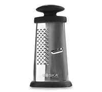 Boska Trio Formaggio/Râpe de table pour fromages dures/Multifonctionnelle / 3 râpes différentes/Argenté/Noir / 16 cm