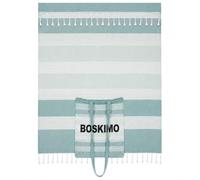 BOSKIMO Grande serviette de plage avec sac cousu 2 en 1 - Paréo style fouta avec franges, 90 x 200 cm - Serviette et sac multifonction pour homme et femme - Idéal pour piscine, pique-nique, spa et