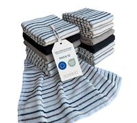 BOSKIMO Lot de 12 torchons de cuisine en coton riz - Chiffons de cuisine premium absorbants et réutilisables 45x65 cm Aura Silver