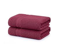 BOSKIMO Lot de 2 serviettes de bain en coton et polyester à séchage rapide Couleurs vives 6 couleurs vives