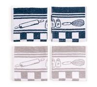 BOSKIMO Lot de 4 ou 6 Torchons de Cuisine Premium - Essuie-Tout Absorbants en Coton et Microfibre - Chiffons de Cuisine Haute Qualité - Fabriqués au Portugal