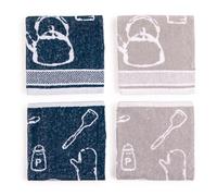 BOSKIMO Lot de 4 ou 6 Torchons de Cuisine Premium - Essuie-Tout Absorbants en Coton et Microfibre - Chiffons de Cuisine Haute Qualité - Fabriqués au Portugal