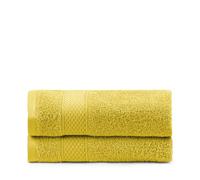 BOSKIMO Set de Serviettes de Bain en Coton de Haute qualité, Grande Serviette de Bain, Serviette à Main, Serviette de Douche, 100% Coton, 450 g (Moutarde, Pack 2-70x140)