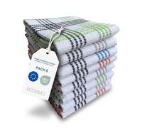 BOSKIMO Torchons de Cuisine en Coton avec Rizo - Lot de 8 Torchons de Cuisine Premium Absorbants et Réutilisables 45x65 cm Valencia